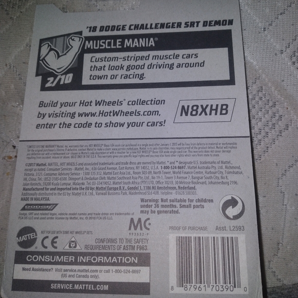 Hot wheels 2020 '18 Dodge Challenger SRT Demon STH - Picture 3 of 4